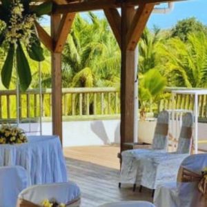 Beach Weddings Abroad The Ravenala Attitude Mauritius Wedding Sky Bar Terrace Wedding Setup