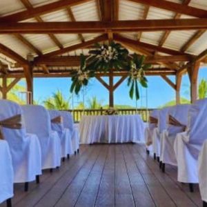 Beach Weddings Abroad The Ravenala Attitude Mauritius Wedding Sky Bar Terrace Wedding Setup 1