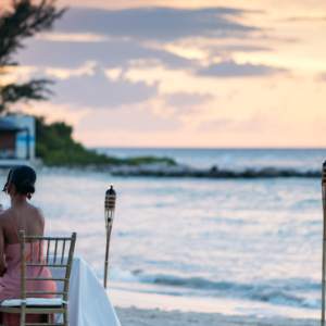 Beach Weddings Abroad Hyatt Zilara Rose Hall Wedding Couple Beach Dinner