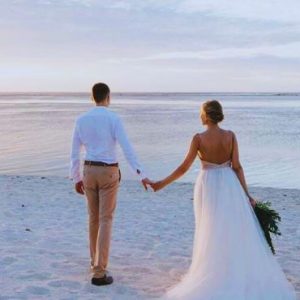 Beach Weddings Abroad Ambre Resort & Spa Mauritius Wedding Newlyweds On Beach