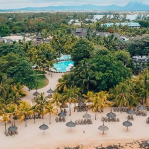 Beach Wedding Abroad Canonnier Beachcomber Golf Resort & Spa Wedding Aerial View