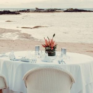 Beach Wedding Abroad Canonnier Beachcomber Golf Resort & Spa Wedding Beach Wedding Dining Setup