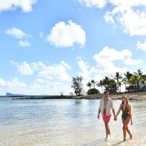 Beach Wedding Abroad Canonnier Beachcomber Golf Resort & Spa Wedding Couple On Beach