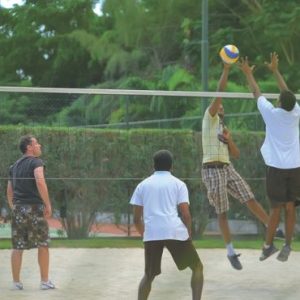 Beach Wedding Abroad Canonnier Beachcomber Golf Resort & Spa Wedding Volleyball