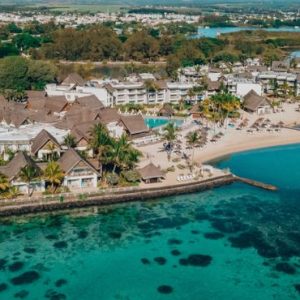 Beach Wedding Abroad Preskil Island Resort Mauritius Wedding Aerial View 4