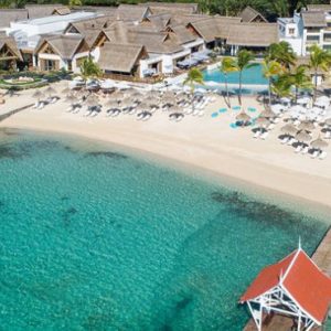 Beach Wedding Abroad Preskil Island Resort Mauritius Wedding Aerial View2