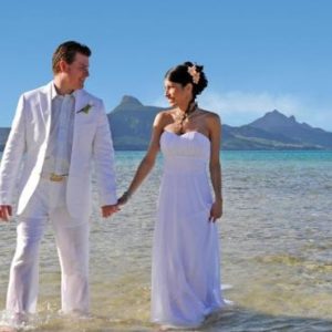 Beach Wedding Abroad Preskil Island Resort Mauritius Wedding Wedding Couple