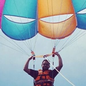 Beach Wedding Abroad The Oberoi Beach Resort, Mauritius Wedding Parasailing